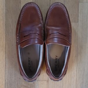 Sperry Men's Tan Leather Slip-On Loafers